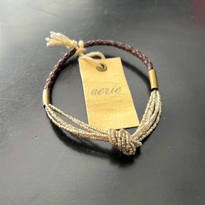 Aerie beads and leather bracelet